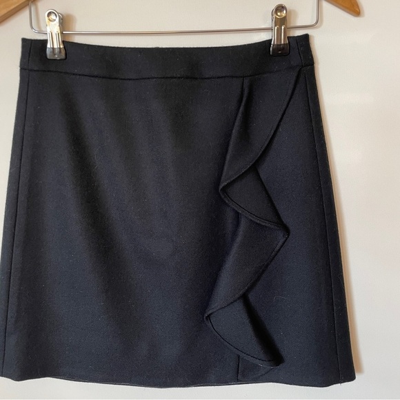 J. Crew Ruffle Wool Mini Skirt - Picture 2 of 7